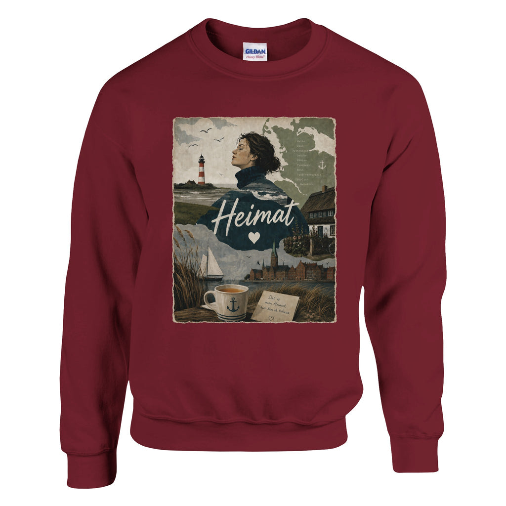 Pullover in Hellrosa mit Motiv „Heimat mit Herz“