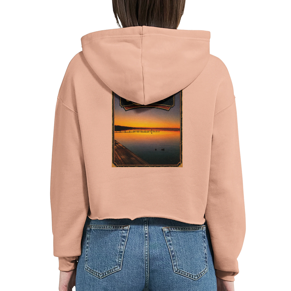 Damen-Hoodie in Weiß mit Motiv „Steg an der Planke“