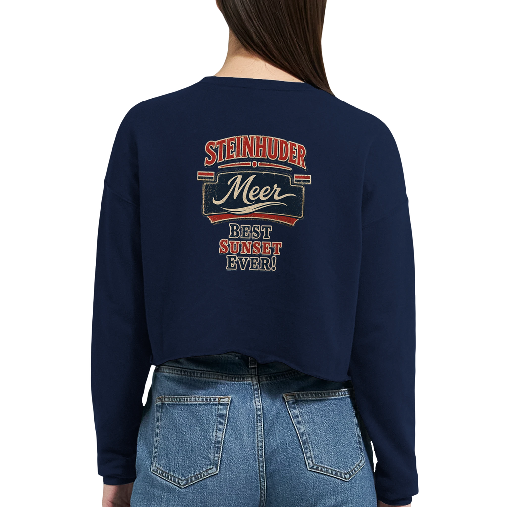 Damen-Pullover in Staubblau mit Motiv „Best Sunset ever!“