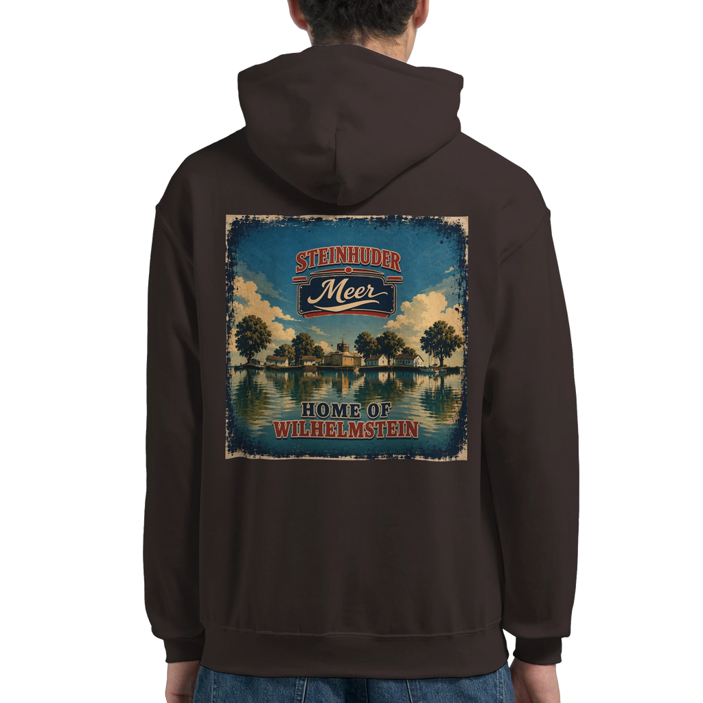 Hoodie in Weiß mit Motiv „Insel Wilhelmstein“