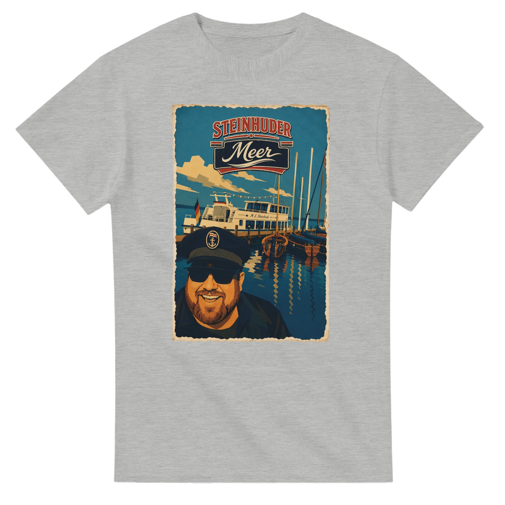 T-Shirt in Weiß mit Motiv „Kapitän an Bord“
