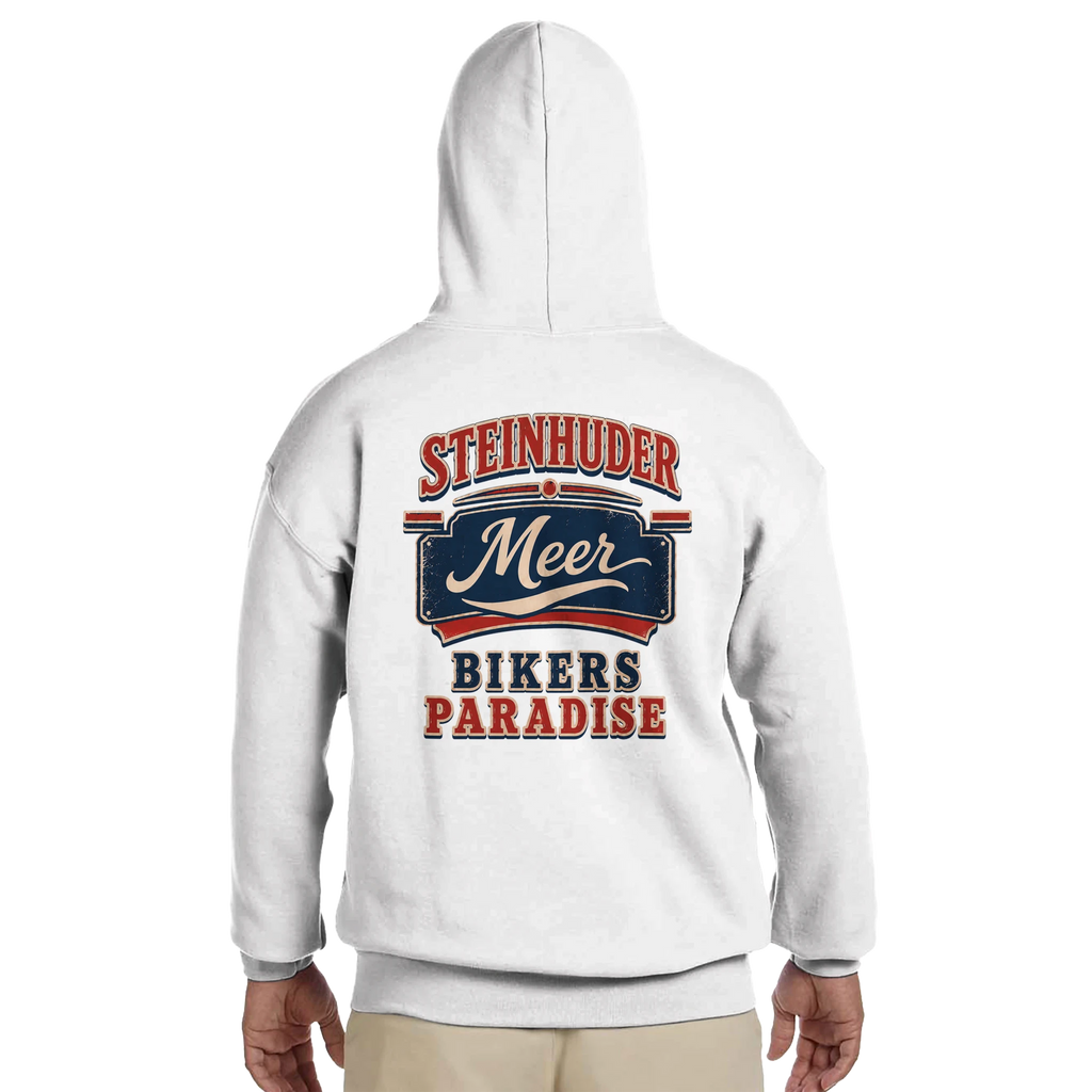 Hoodie in Sand mit Motiv „Bikers Paradise“