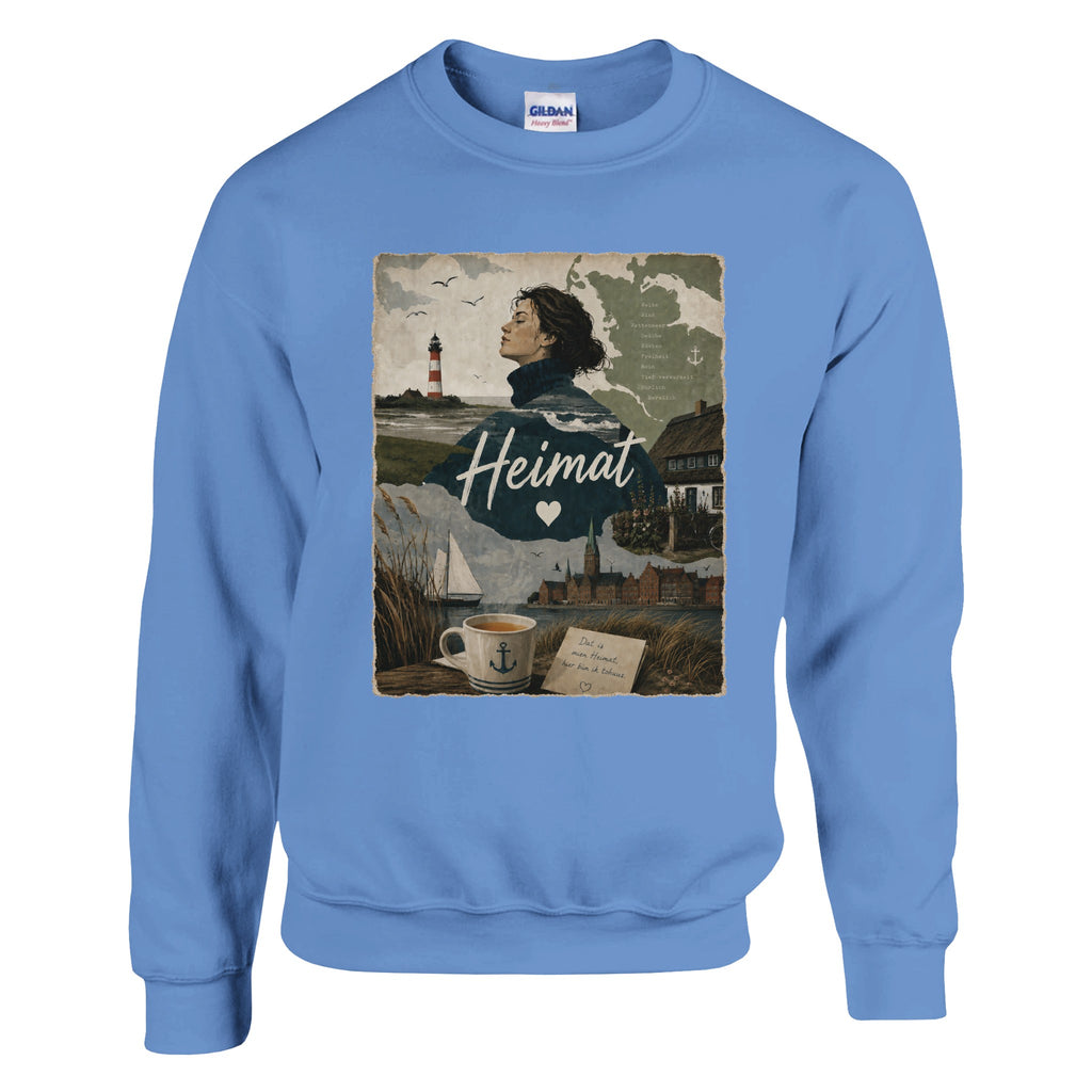Pullover in Weiß mit Motiv „Heimat mit Herz“