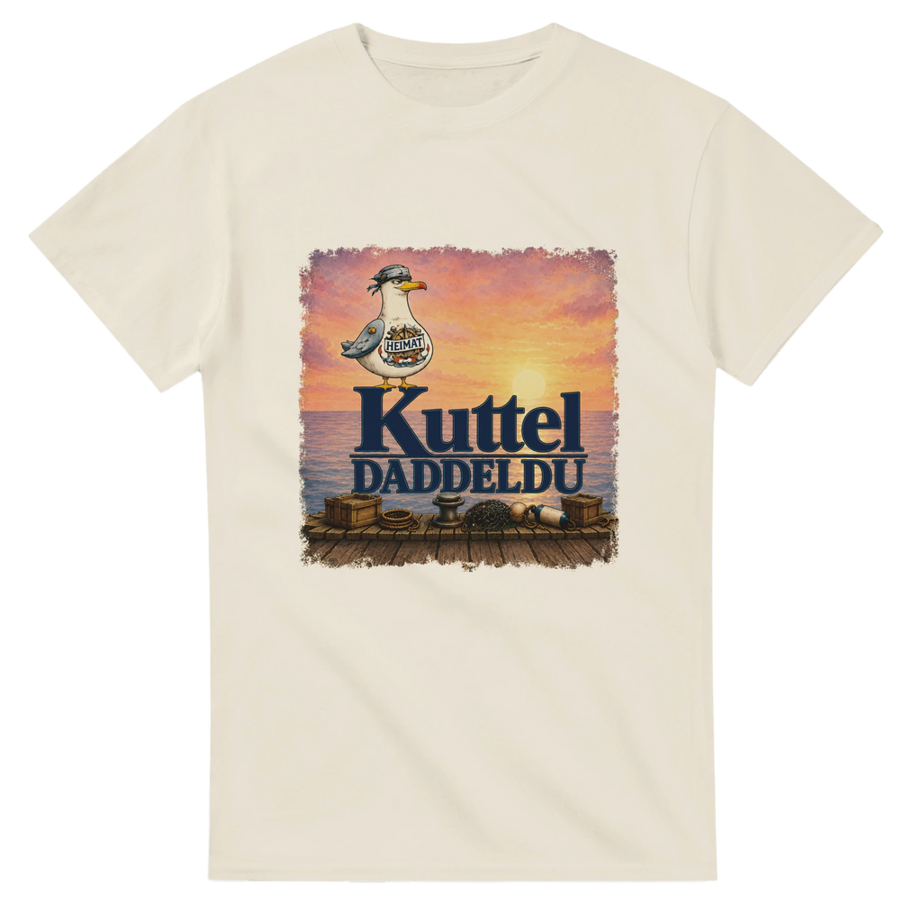 T-Shirt in Natur mit Motiv „Kuttel Daddeldu“