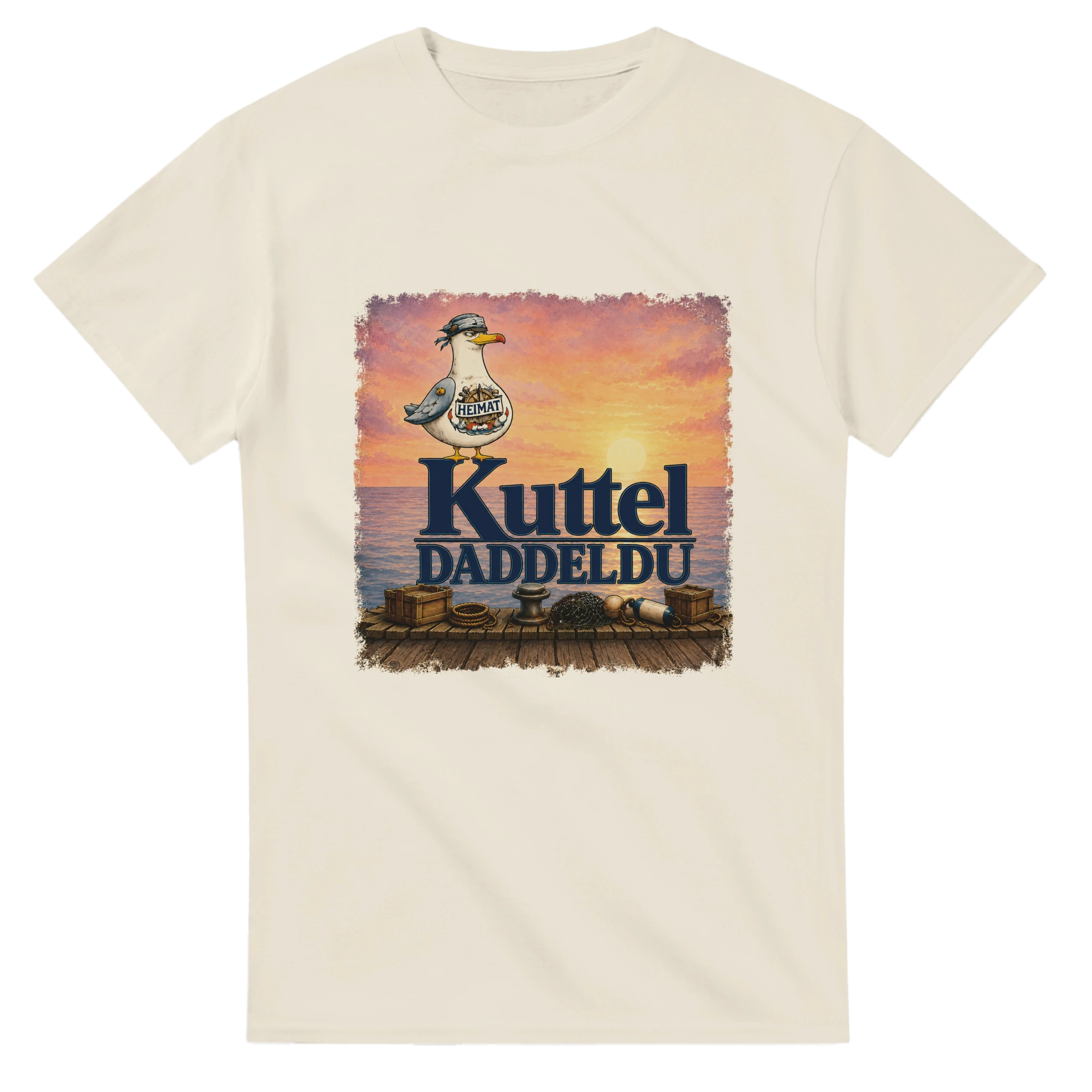 T-Shirt in Natur mit Motiv „Kuttel Daddeldu“