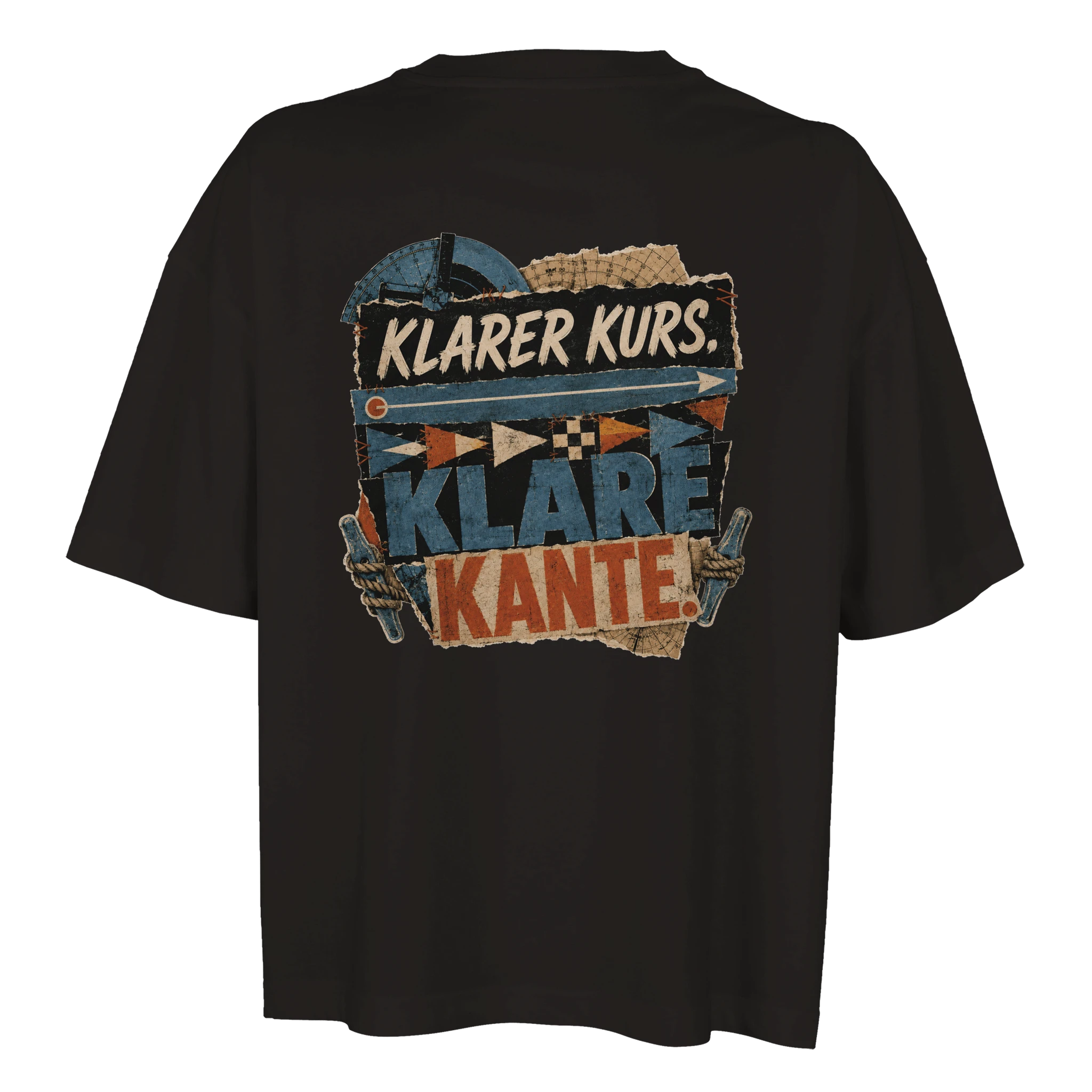 Damen-T-Shirt in Weiß mit Motiv „Klarer Kurs. Klare Kante.“
