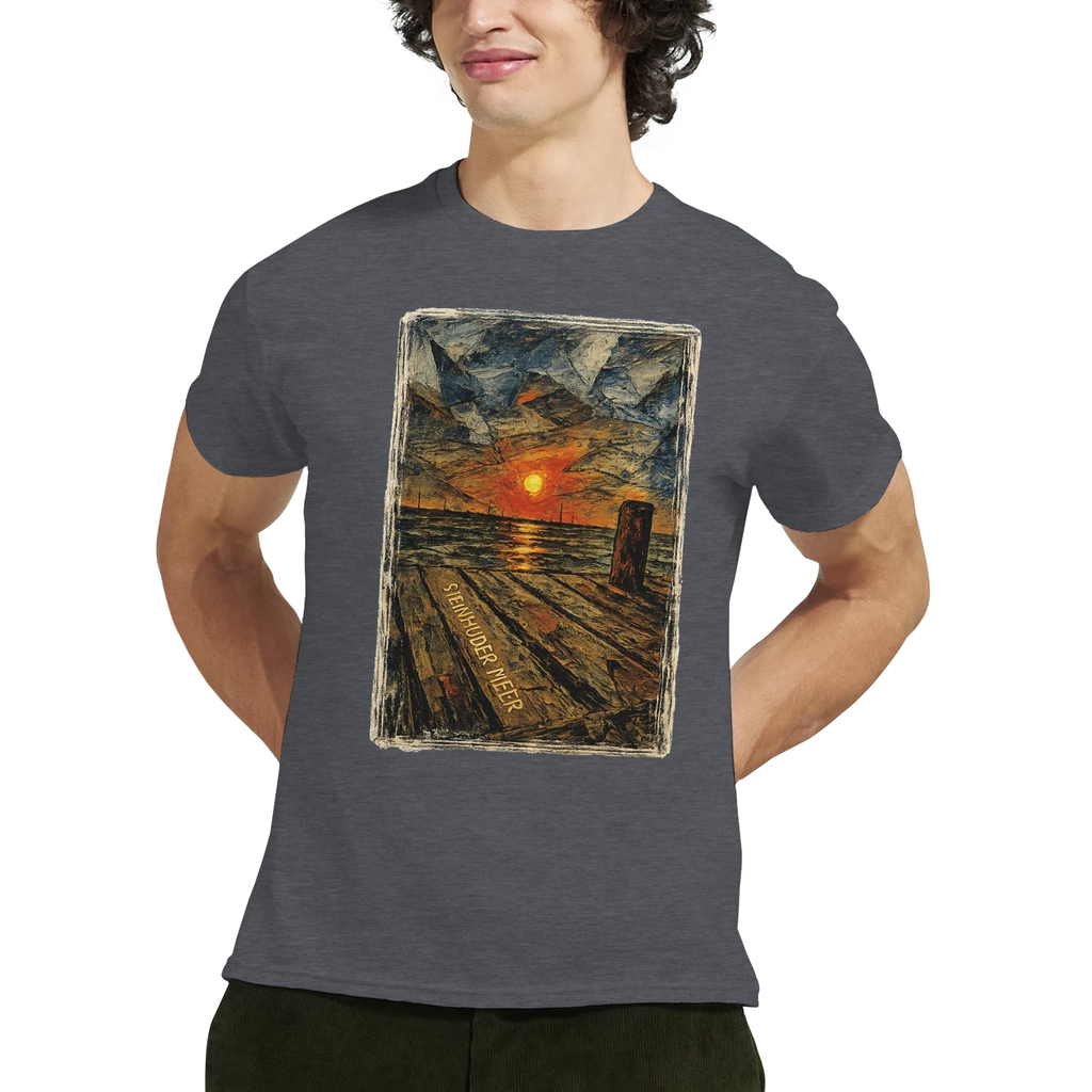 T-Shirt in Sand mit Motiv „Steinhuder Meer Kunst“