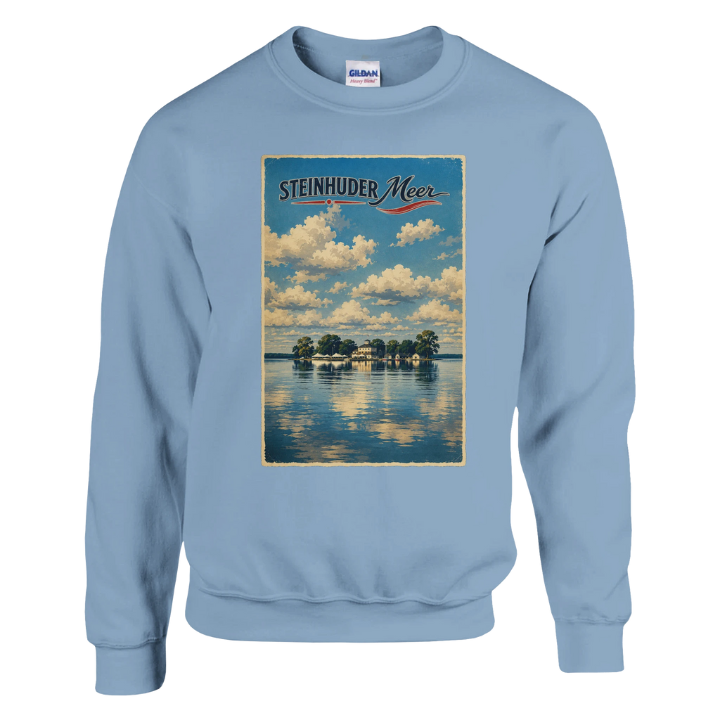 Pullover in Weiß mit Motiv „Wilhelmstein im Steinhuder Meer“