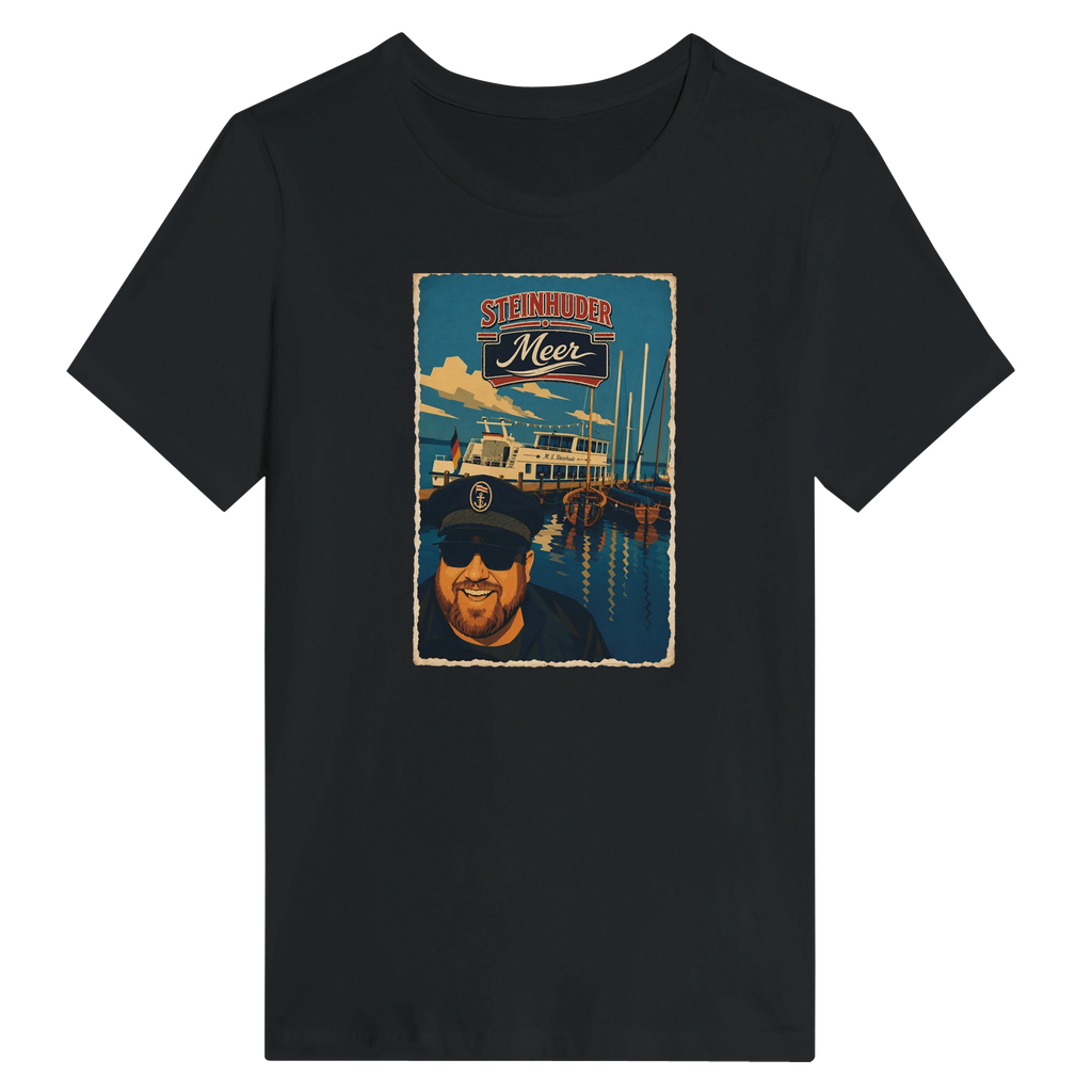 Damen-T-Shirt in Weiß mit Motiv „Kapitän an Bord“