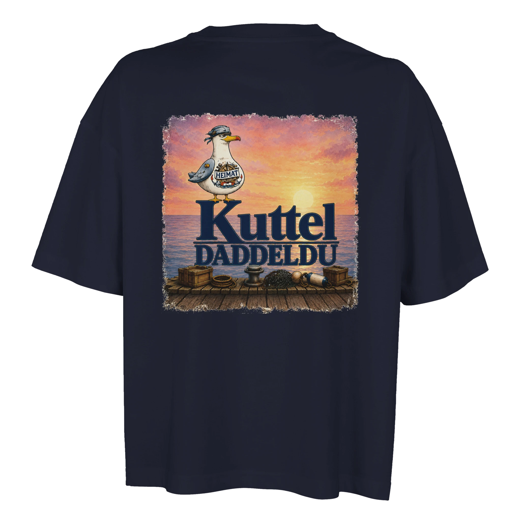 Damen-T-Shirt in Weiß mit Motiv „Kuttel Daddeldu“