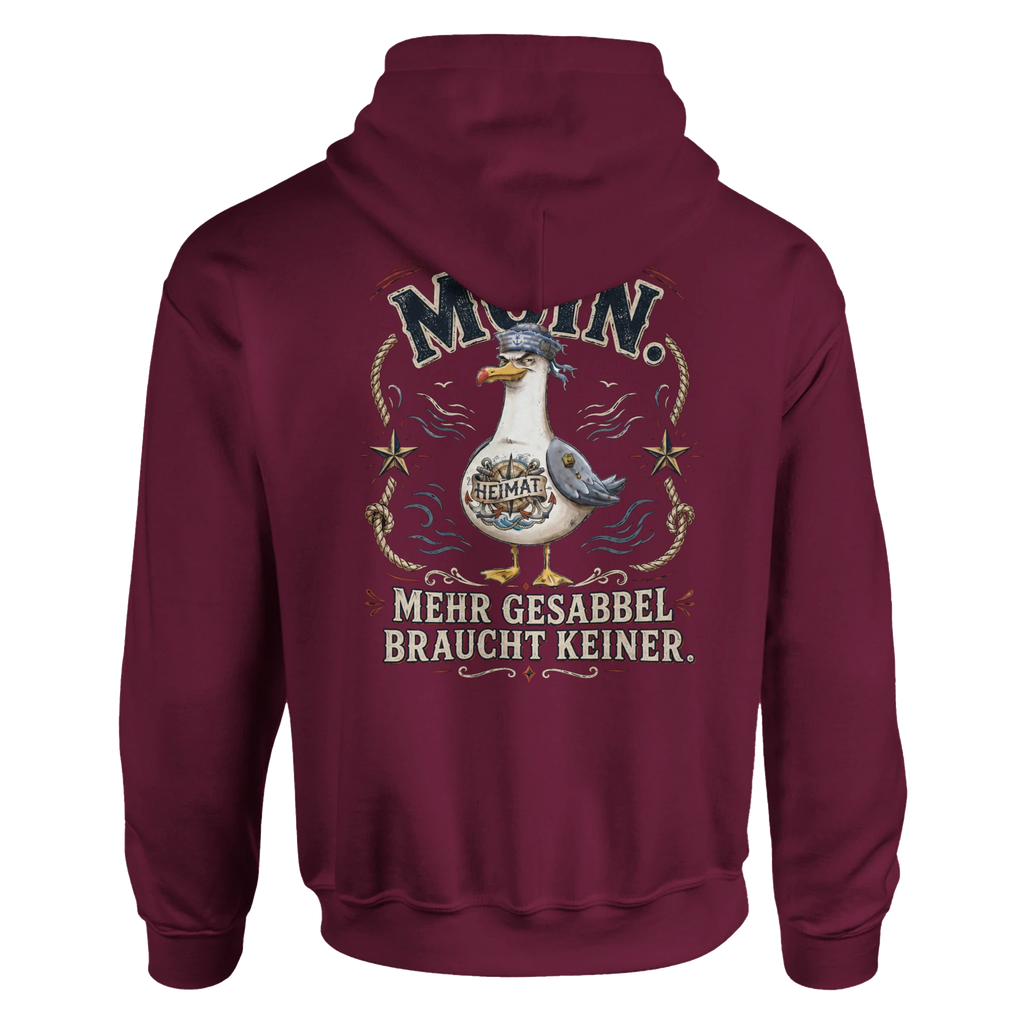 Hoodie in Hellrosa mit Motiv „Mehr Gesabbel braucht keiner“