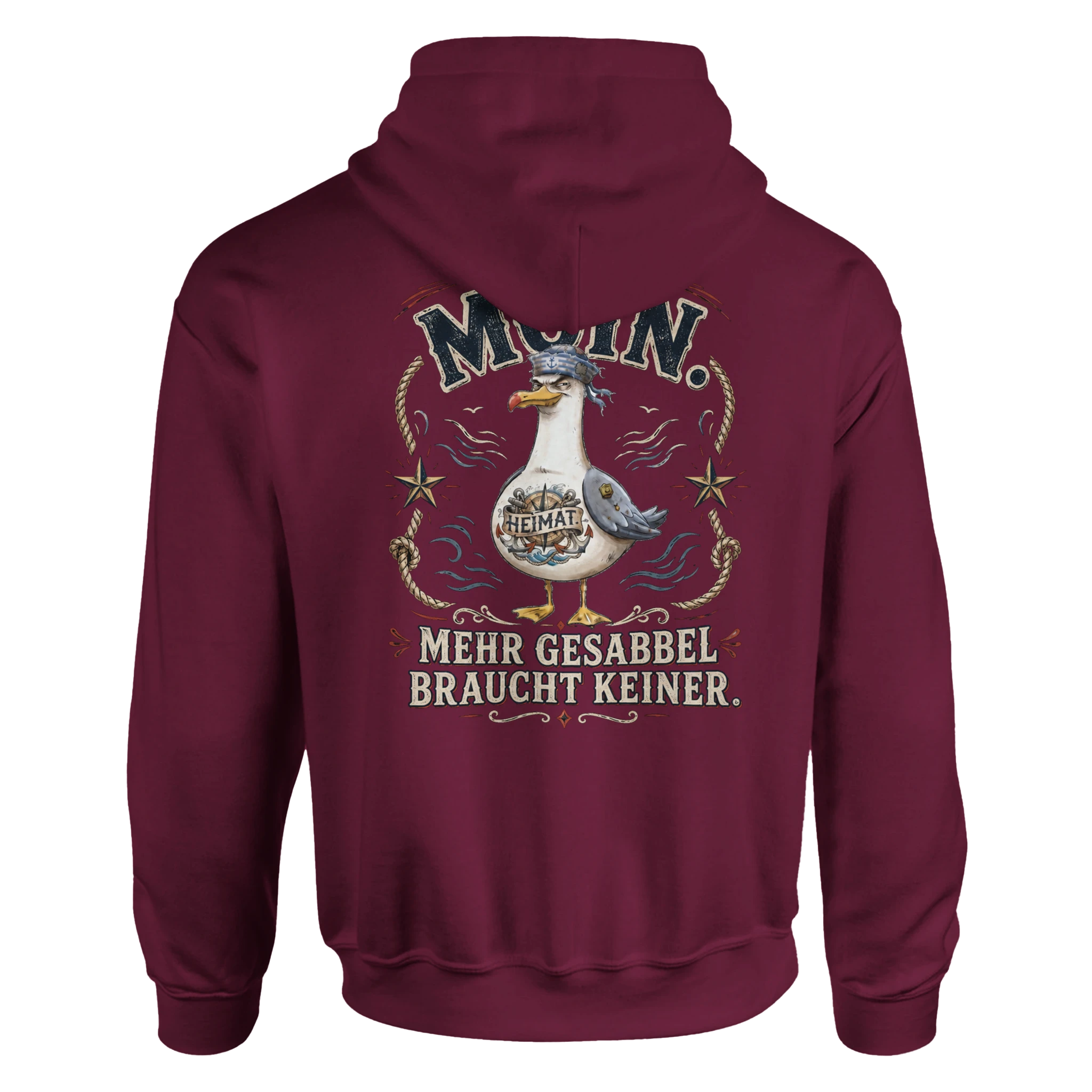 Hoodie in Hellrosa mit Motiv „Mehr Gesabbel braucht keiner“