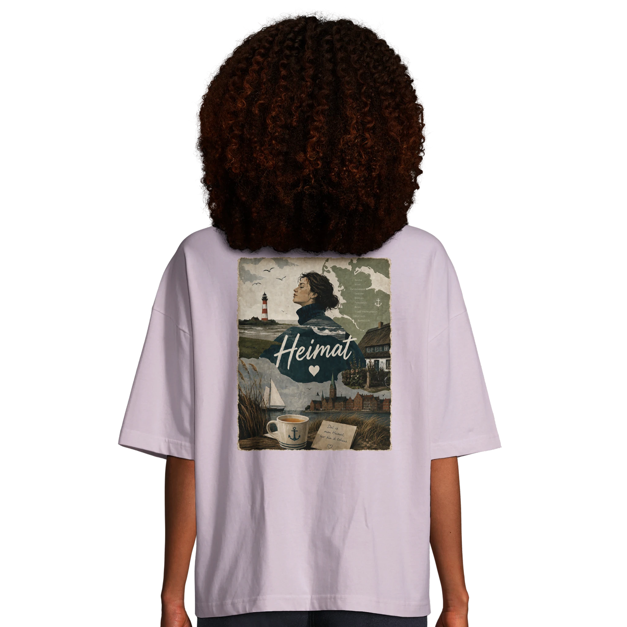 Damen-T-Shirt in Weiß mit Motiv „Heimat mit Herz“