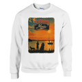 Pullover in Aschgrau mit Motiv „Familie beim Sunset“