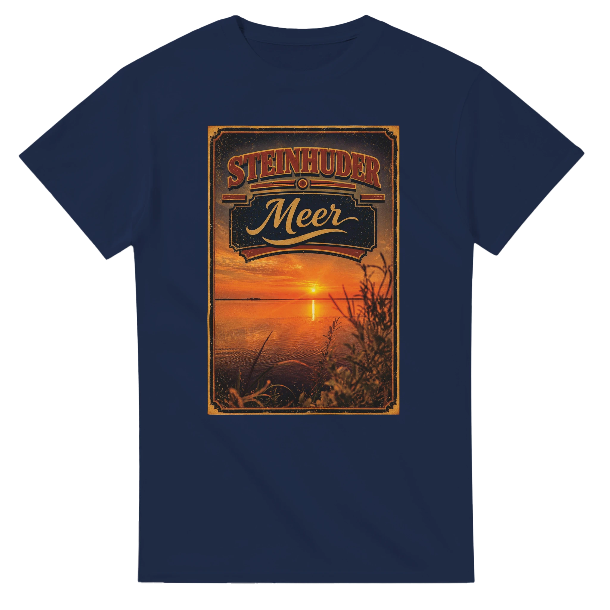 T-Shirt in Natur mit Motiv „Sunset am Steinhuder Meer“