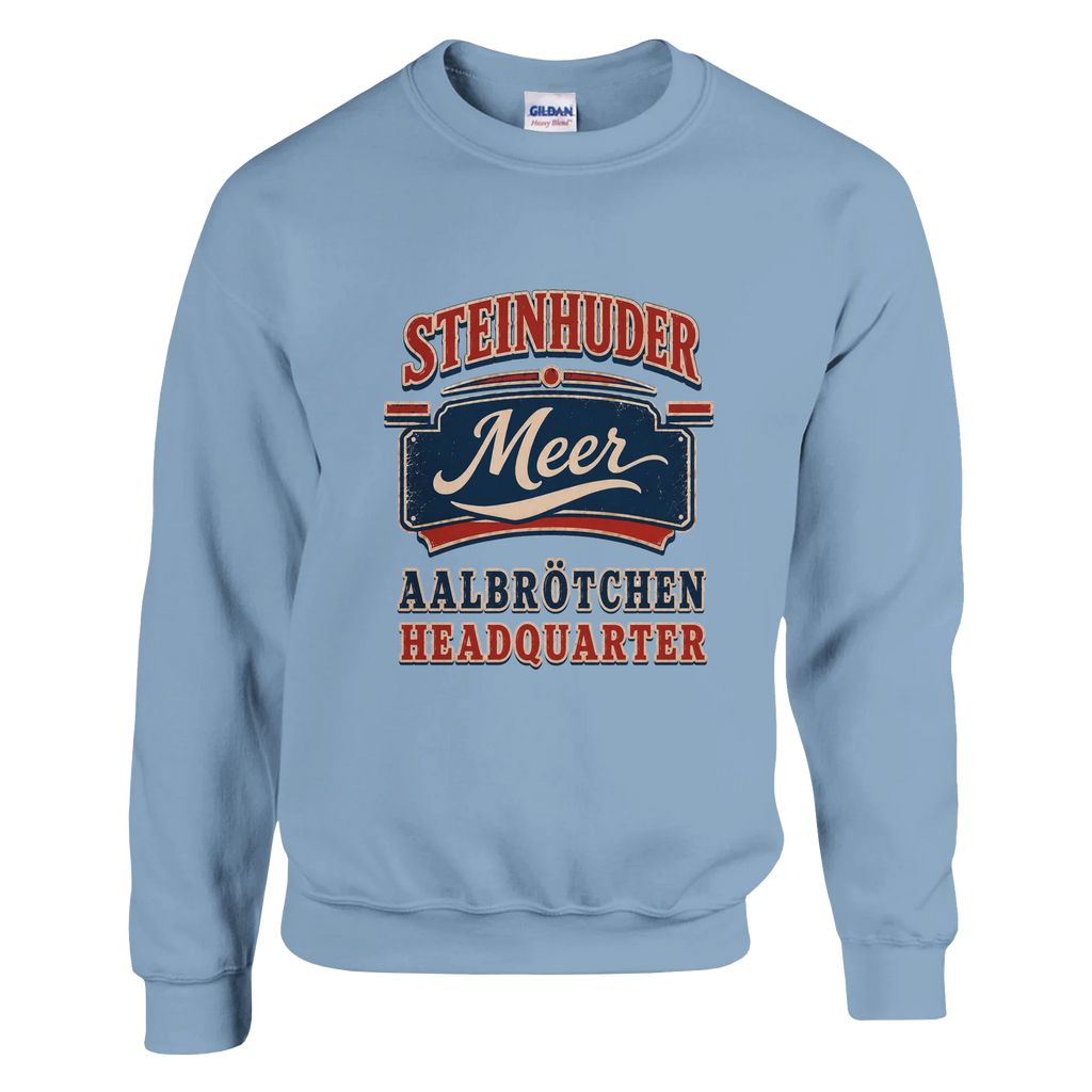 Pullover in Weiß mit Motiv „Aalbrötchen“