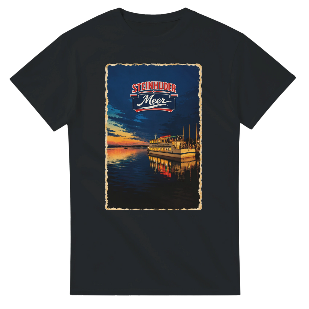 T-Shirt in Natur mit Motiv „MS Steinhude Abendstimmung“
