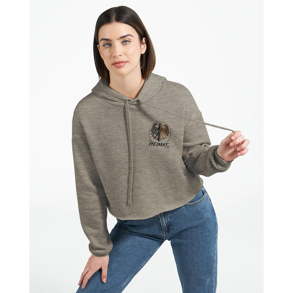 Damen-Hoodie in Pfirsich mit Motiv „Segler am Steinhuder Meer beim Sunset“