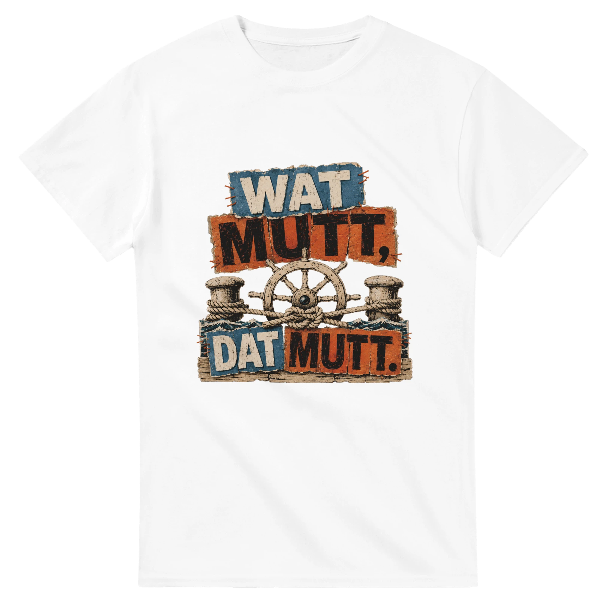 T-Shirt in Weiß mit Motiv „Wat Mutt, Dat Mutt.“