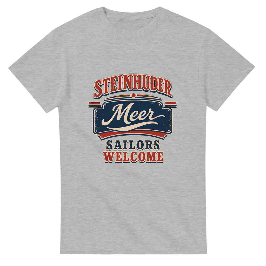 T-Shirt in Natur mit Motiv „Sailors Welcome“