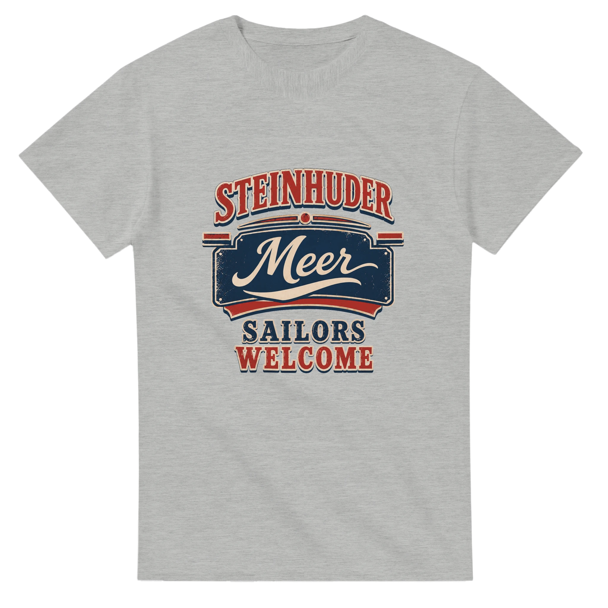 T-Shirt in Natur mit Motiv „Sailors Welcome“