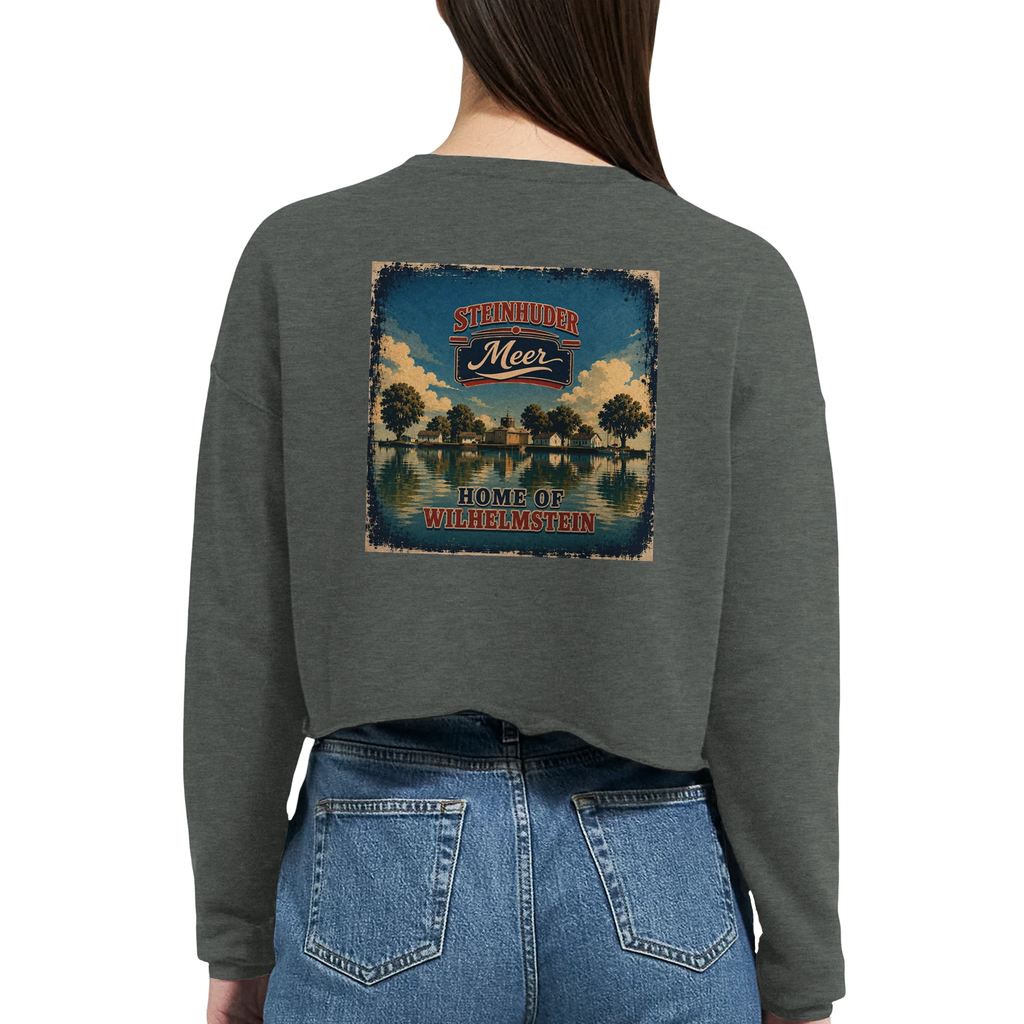 Damen-Pullover in Staubblau mit Motiv „Insel Wilhelmstein“