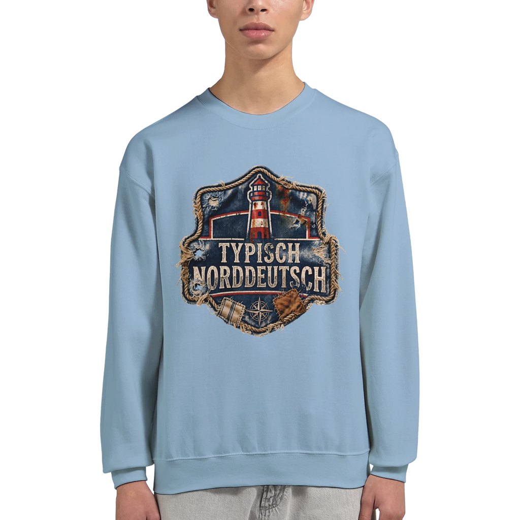 Pullover in Sand mit Motiv „Typisch Norddeutsch“