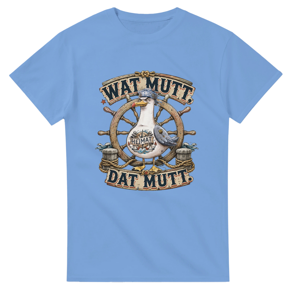 T-Shirt in Weiß mit Motiv „Wat Mutt, Dat Mutt. Möwe“