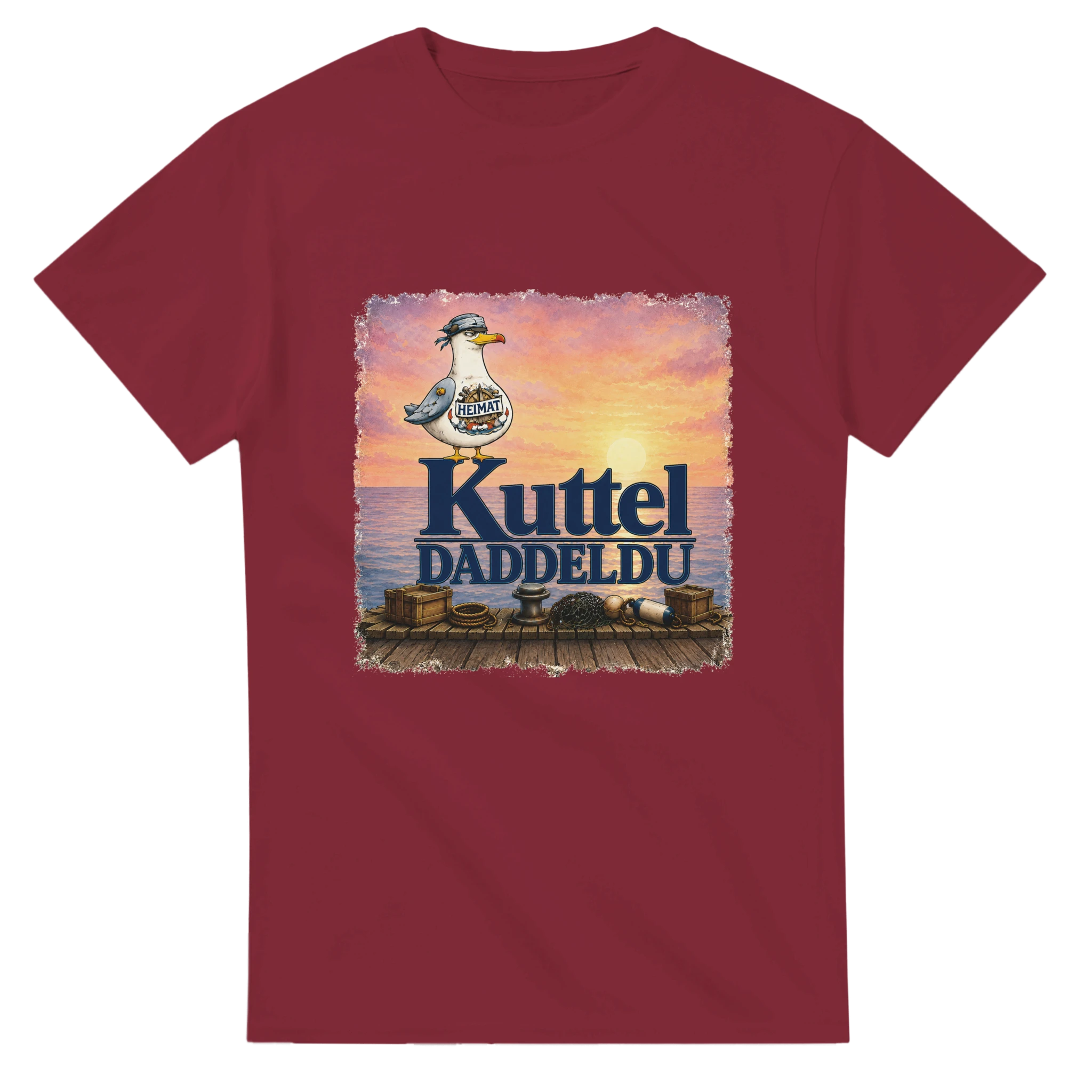 T-Shirt in Natur mit Motiv „Kuttel Daddeldu“