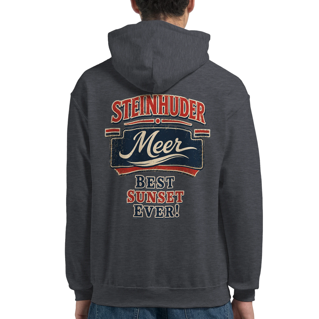 Hoodie in Weiß mit Motiv „Best Sunset ever!“