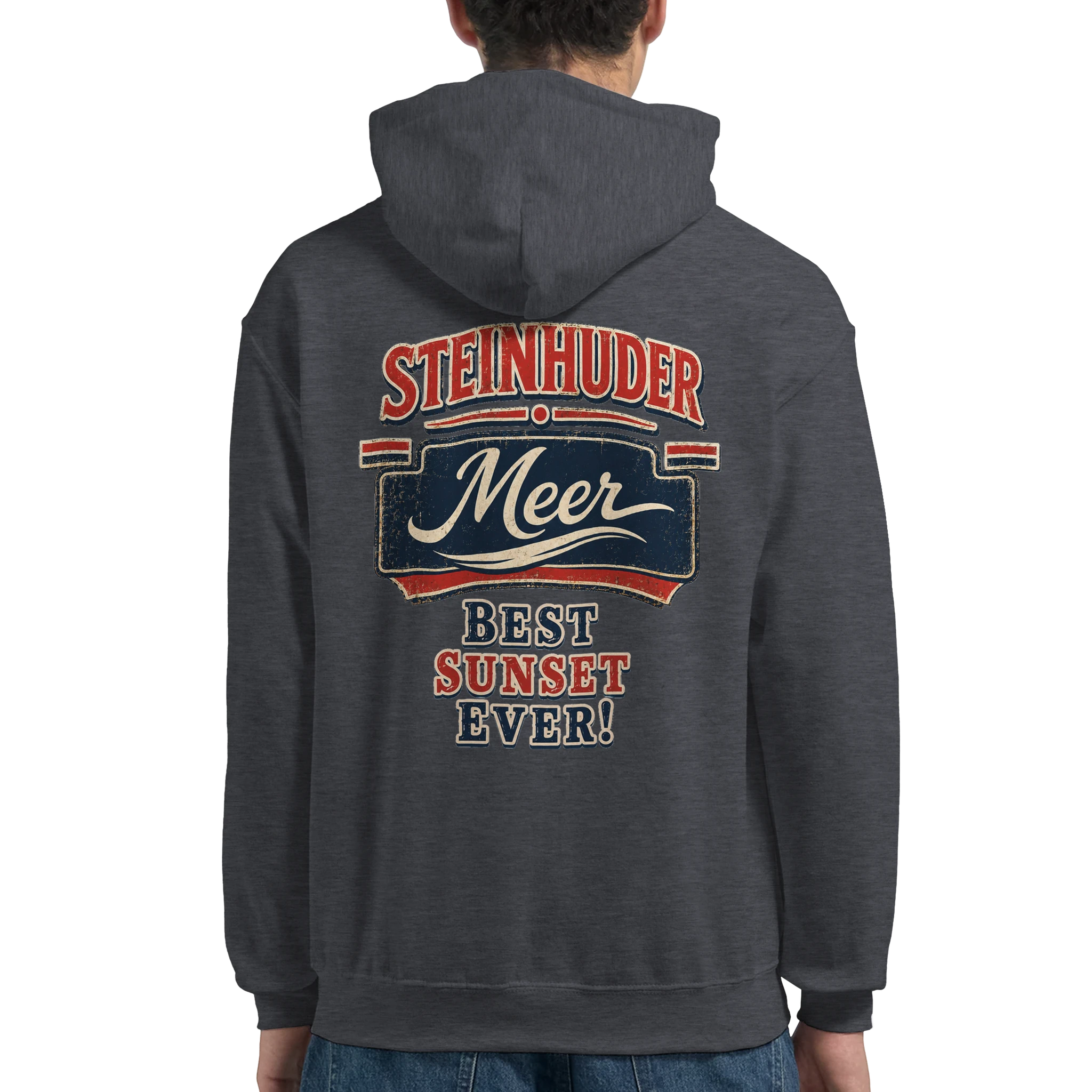 Hoodie in Weiß mit Motiv „Best Sunset ever!“