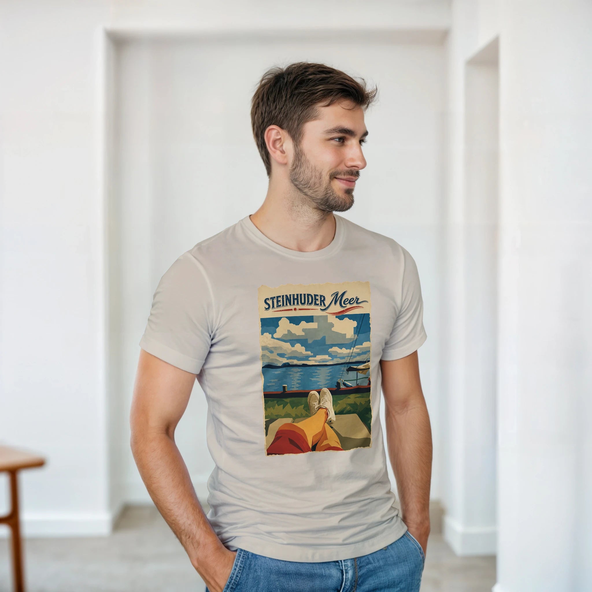 T-Shirt in Natur mit Motiv „Chillout“