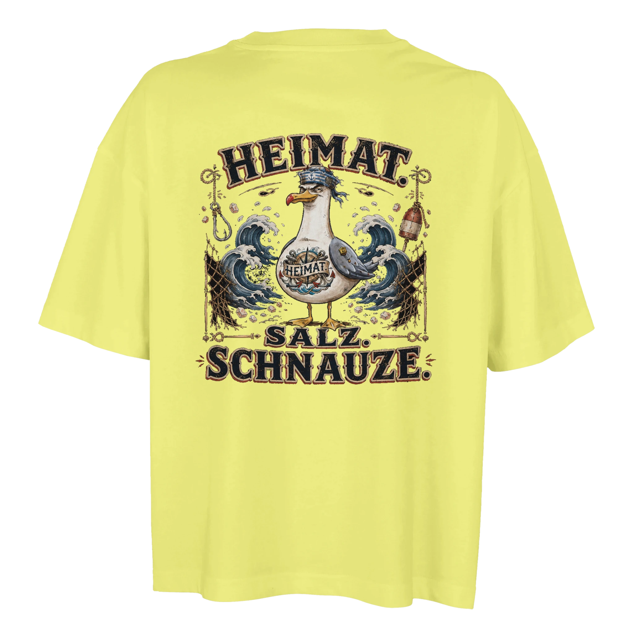 Damen-T-Shirt in Weiß mit Motiv „Heimat Salz Schnauze“