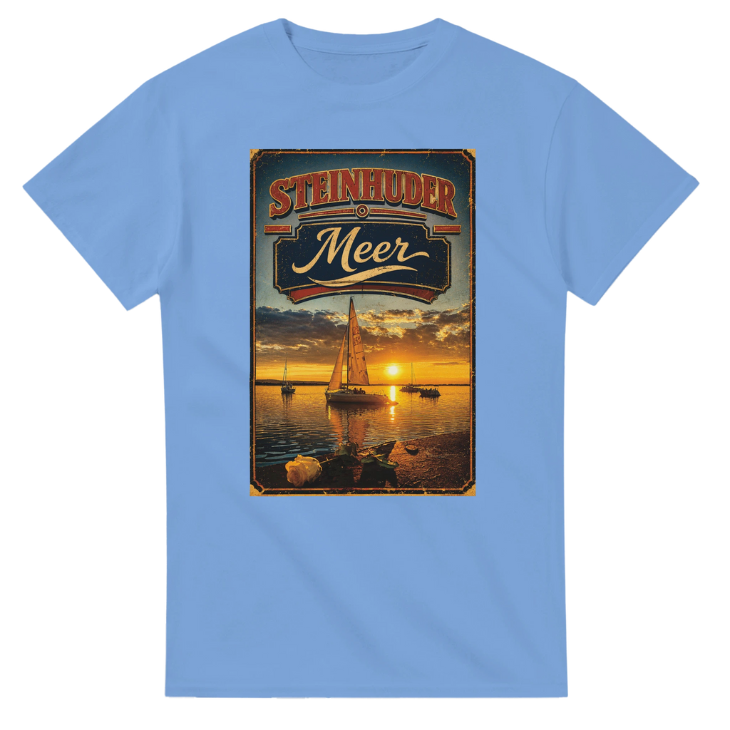 T-Shirt in Natur mit Motiv „White Night am Wilhelmstein mit Sonnenuntergang“