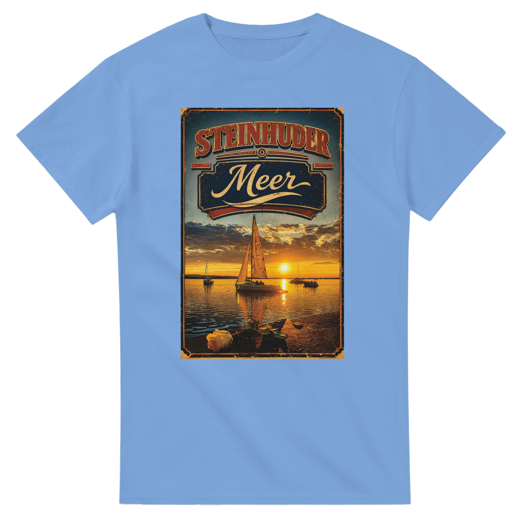 T-Shirt in Natur mit Motiv „White Night am Wilhelmstein mit Sonnenuntergang“