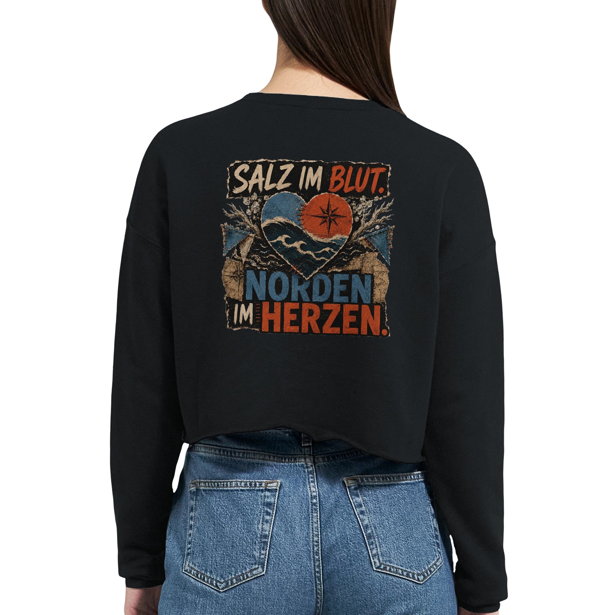 Damen-Pullover in Mauve mit Motiv „Salz im Blut. Norden im Herzen.“