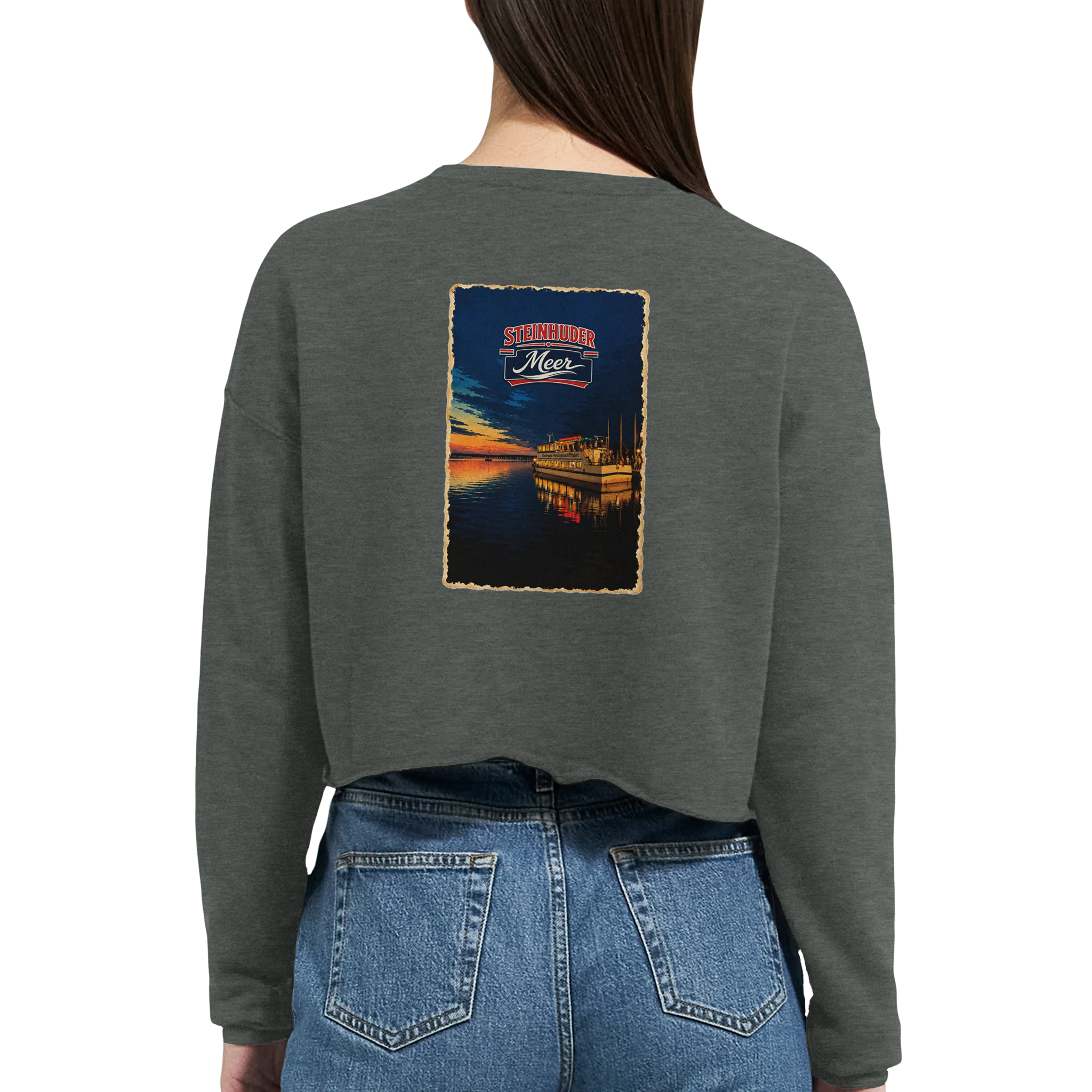 Damen-Pullover in Mauve mit Motiv „MS Steinhude Abendstimmung“