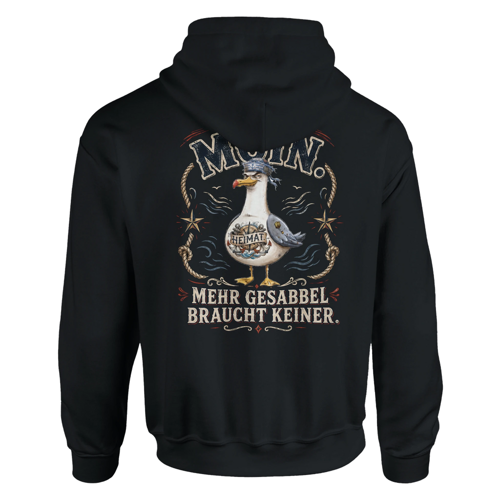 Hoodie in Hellrosa mit Motiv „Mehr Gesabbel braucht keiner“