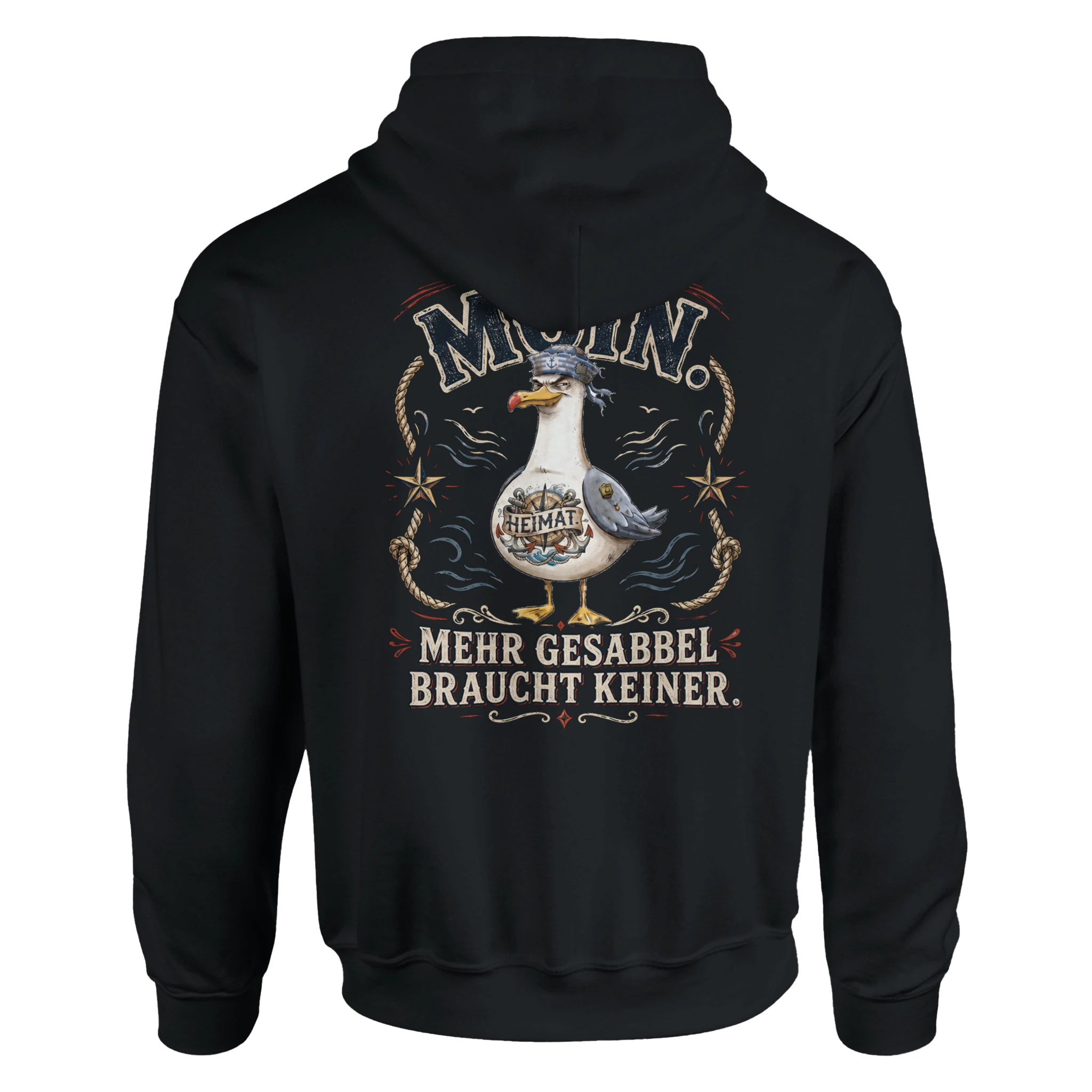 Hoodie in Hellrosa mit Motiv „Mehr Gesabbel braucht keiner“