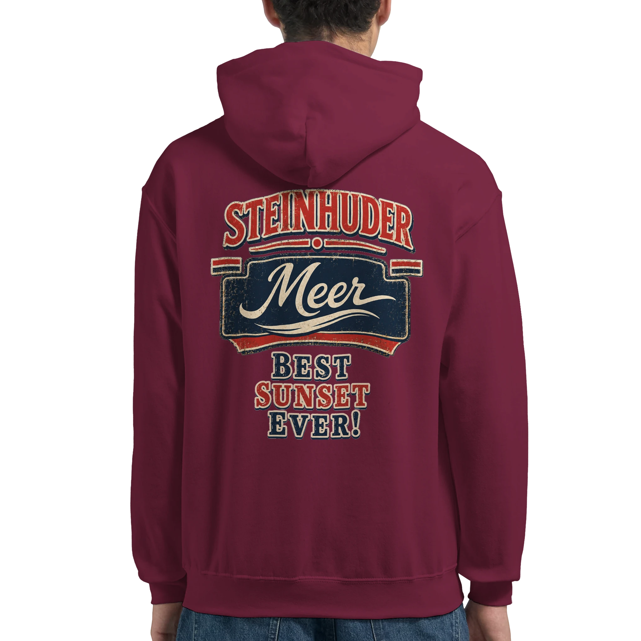 Hoodie in Aschgrau mit Motiv „Best Sunset ever!“