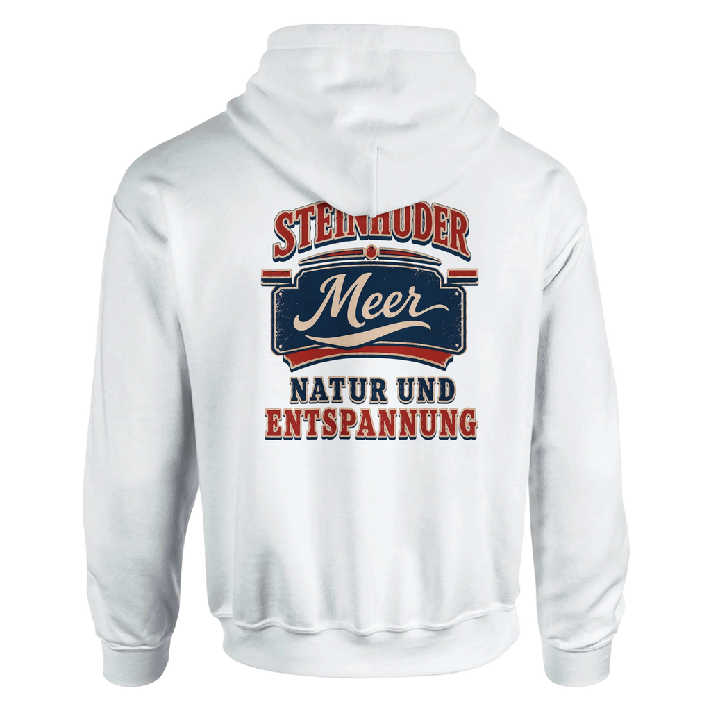 Hoodie in Sand mit Motiv „Natur und Entspannung am Steinhuder Meer“