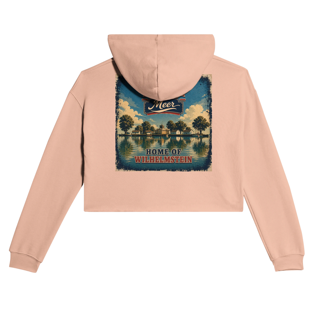 Damen-Hoodie in Pfirsich mit Motiv „Insel Wilhelmstein“