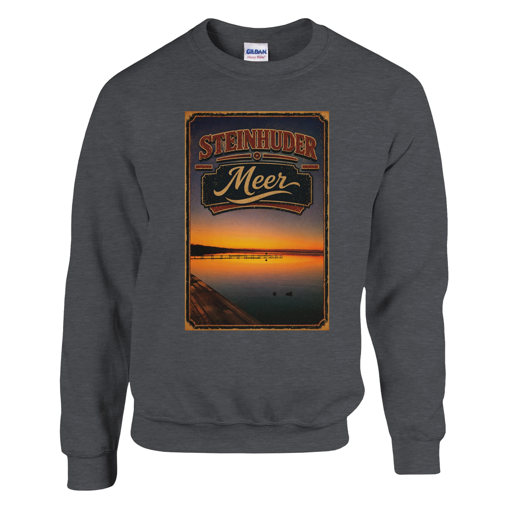 Pullover in Weiß mit Motiv „Steg an der Planke“