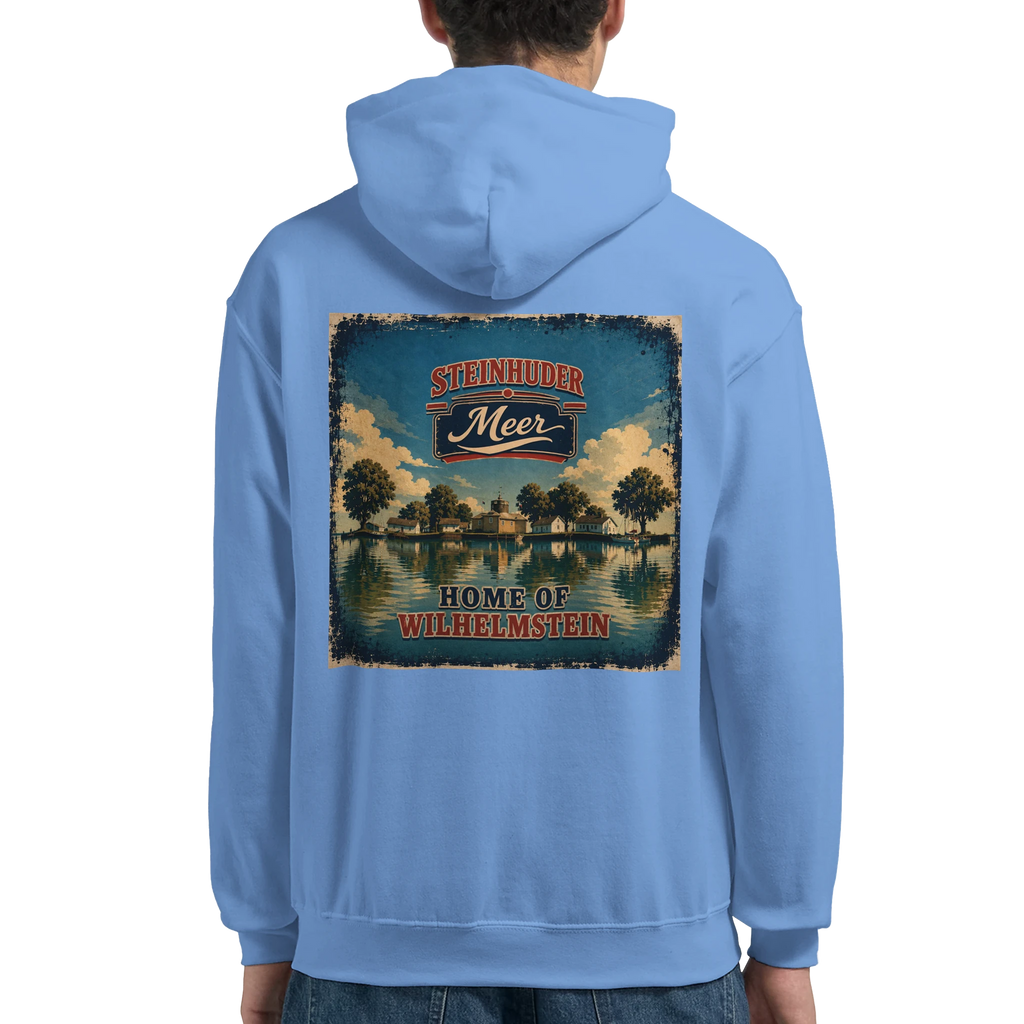 Hoodie in Aschgrau mit Motiv „Insel Wilhelmstein“