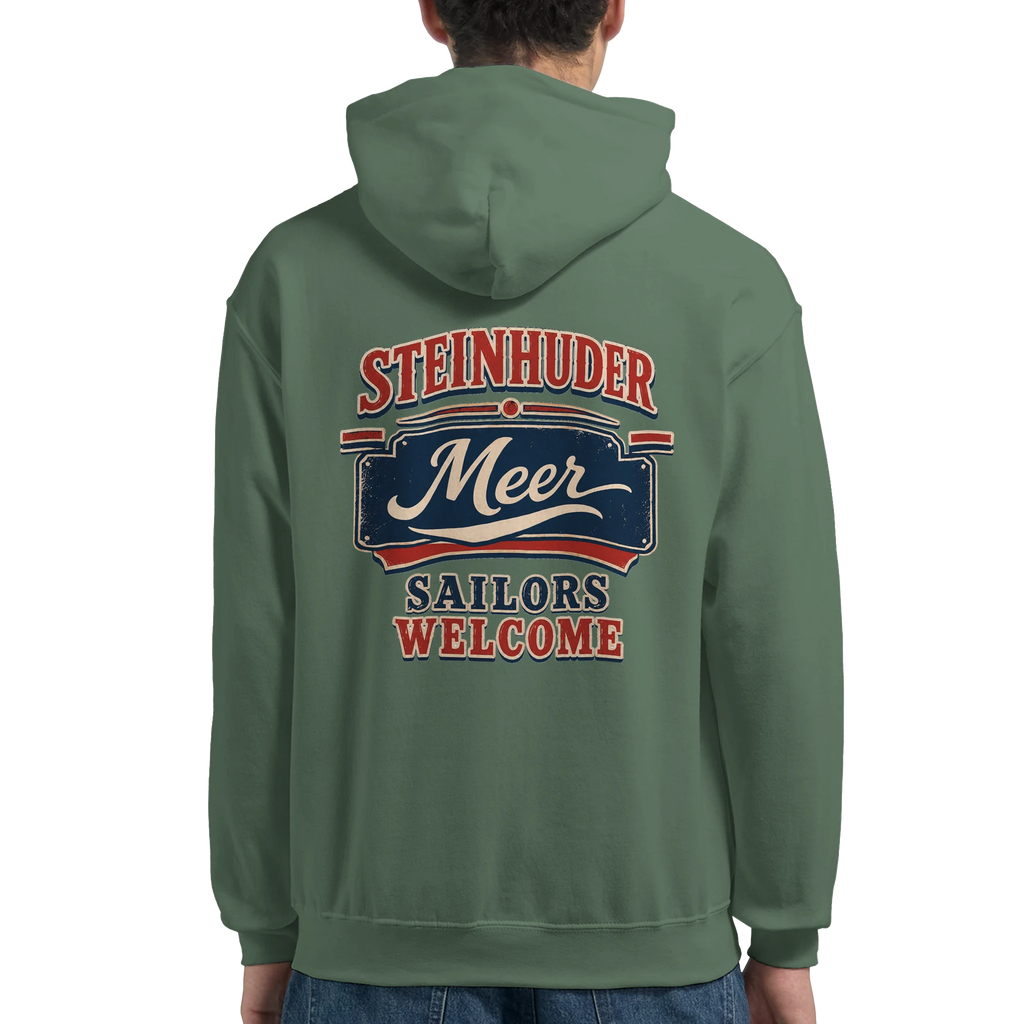 Hoodie in Weiß mit Motiv „Sailors Welcome“
