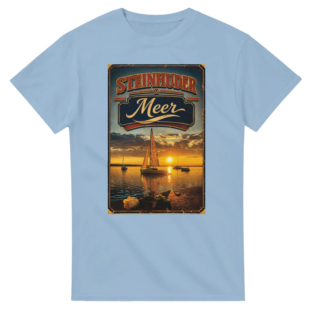 T-Shirt in Weiß mit Motiv „White Night am Wilhelmstein mit Sonnenuntergang“