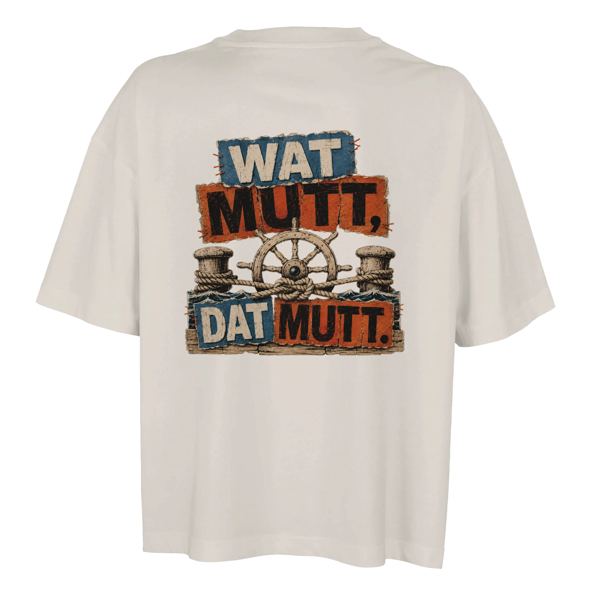 Damen-T-Shirt in Weiß mit Motiv „Wat Mutt, Dat Mutt.“