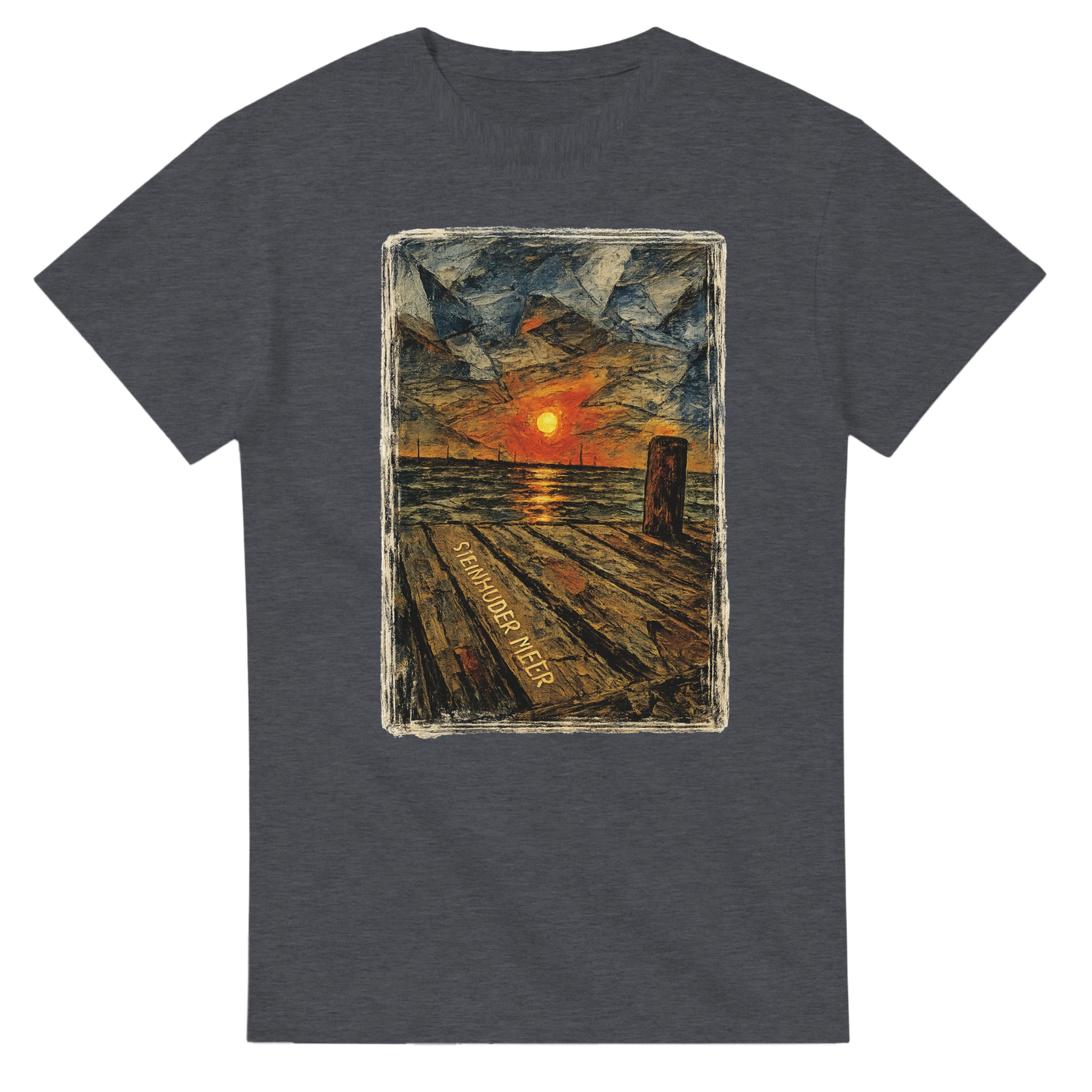 T-Shirt in Weiß mit Motiv „Steinhuder Meer Kunst“