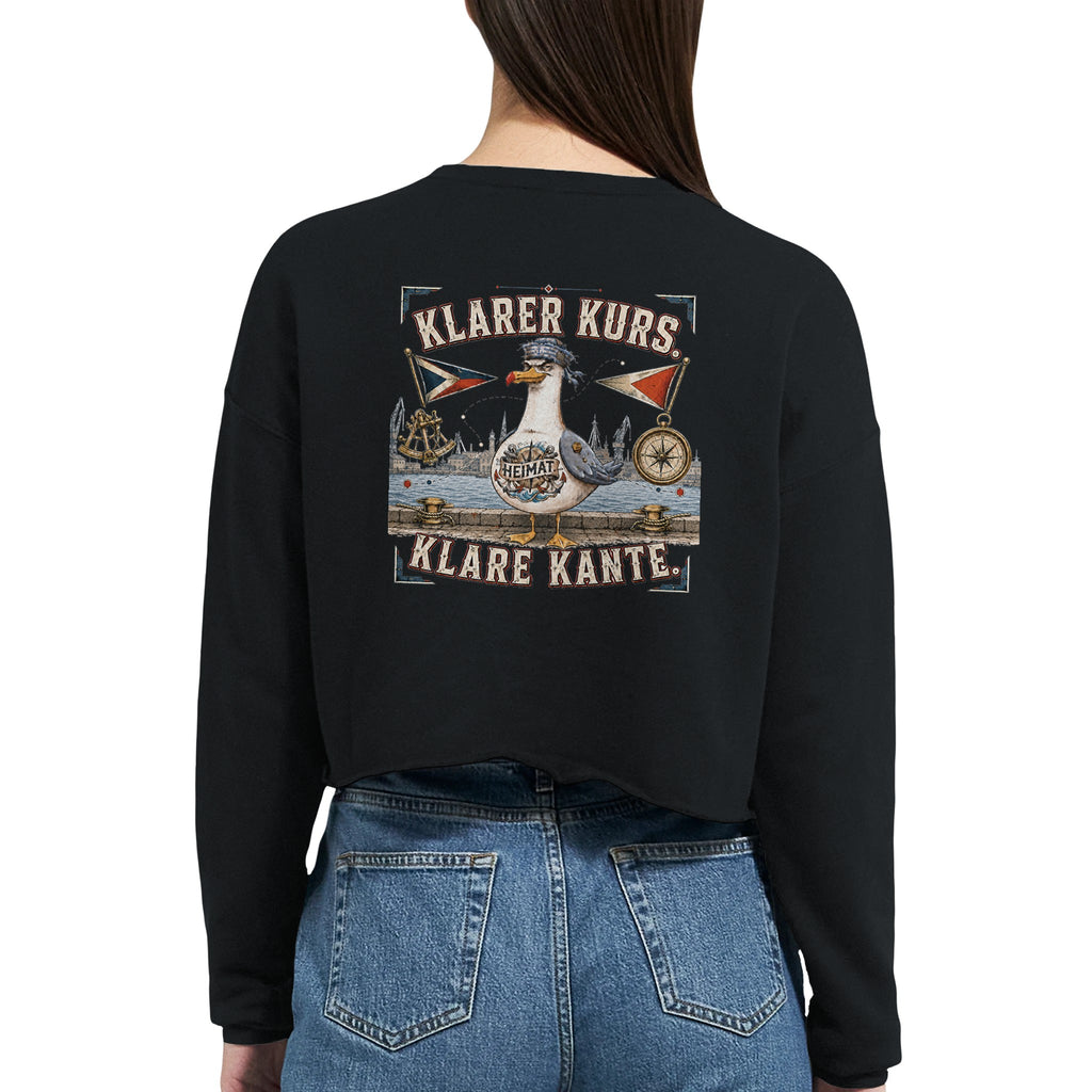 Damen-Pullover in Mauve mit Motiv „Klarer Kurs. Klare Kante. Möwe“