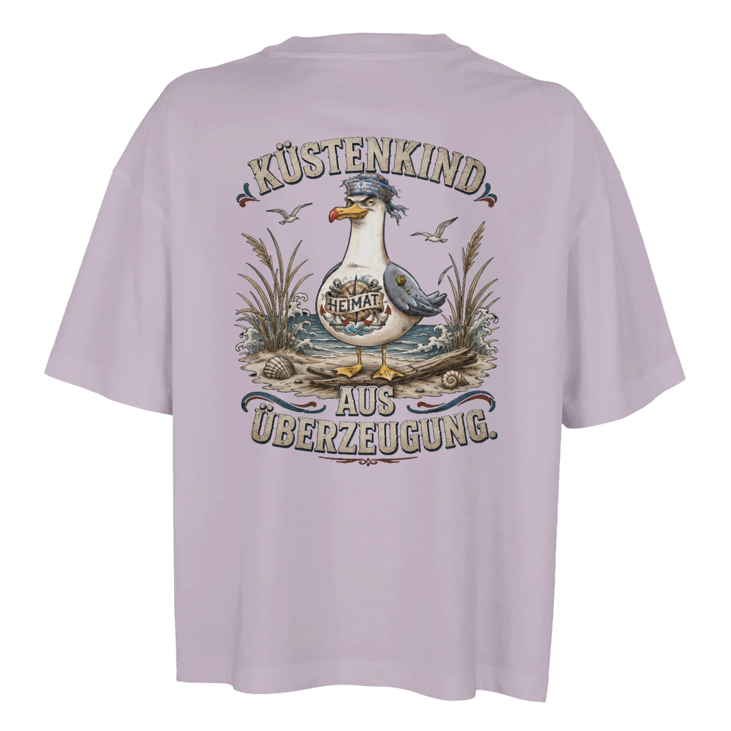 Damen-T-Shirt in Weiß mit Motiv „Küstenkind“